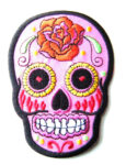 Dia De Los Muertos Candy Skull Patch - Pink