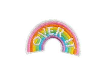 Rainbow / Gay 'Over It' Embroidered Patch