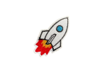 Space Rocket Embroidered Patch